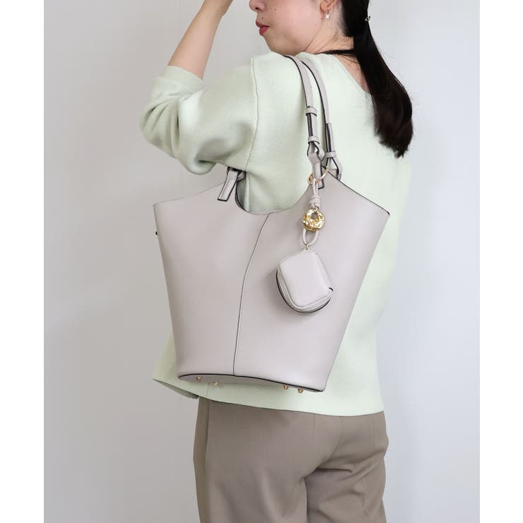 【オールシーズン/A4/通勤通学】チャーム付き バケットトートバッグ | TRYSIL | 詳細画像3 