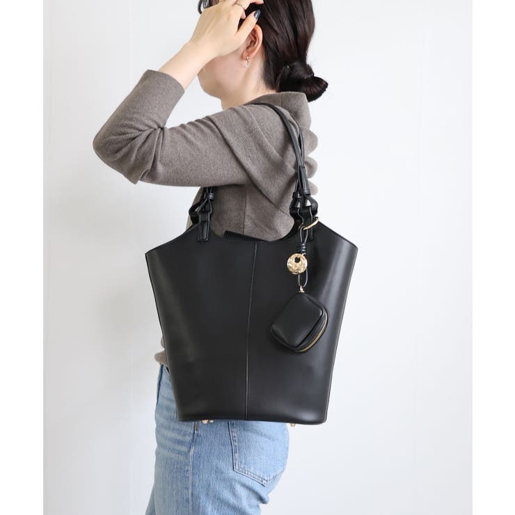 【オールシーズン/A4/通勤通学】チャーム付き バケットトートバッグ | TRYSIL | 詳細画像6 