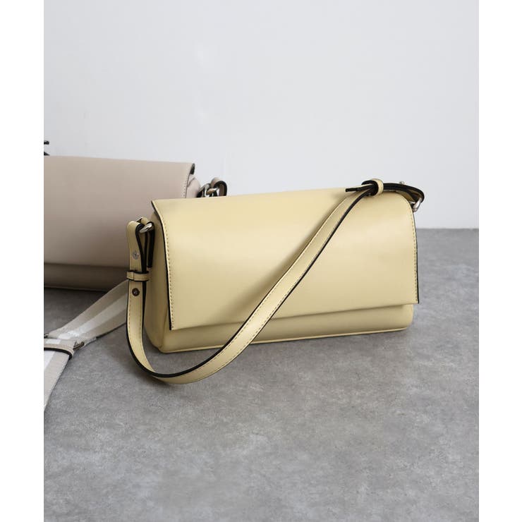 イエロー | 【オールシーズン/デイリー/コンパクト】ラインテープ ショルダーバッグ | TRYSIL