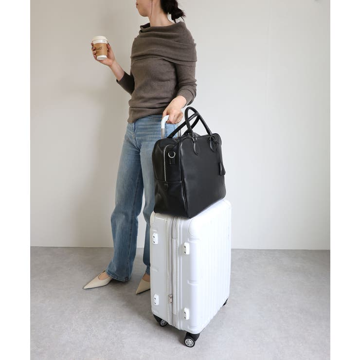 【オールシーズン/旅行/大容量】ラインテープ ビッグボストンバッグ | TRYSIL | 詳細画像9 