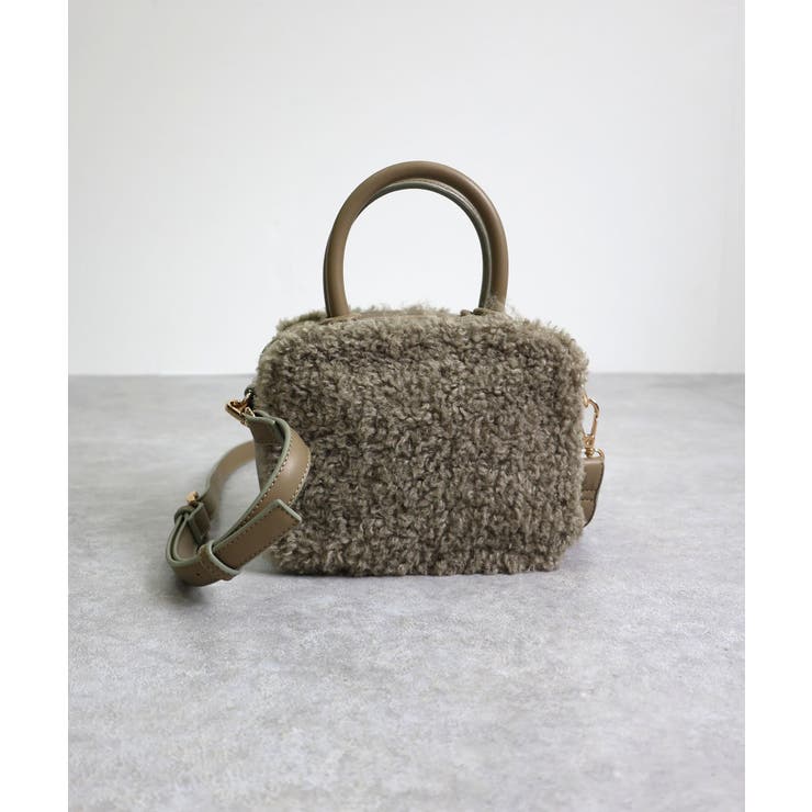 セージグリーン | ボア2wayスクエアショルダーバッグ | TRYSIL