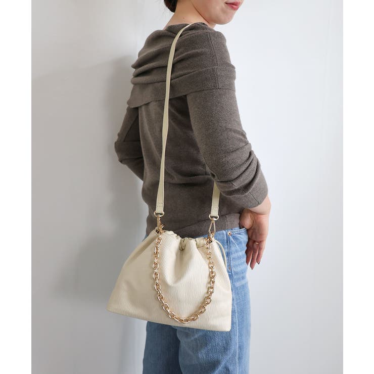 チェーンハンドル巾着ショルダーバッグ | TRYSIL | 詳細画像2 