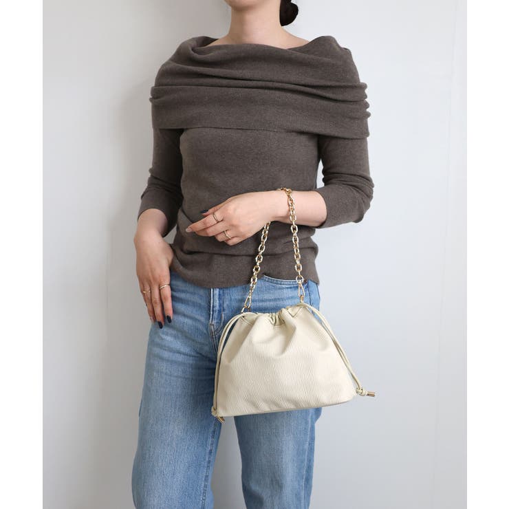 チェーンハンドル巾着ショルダーバッグ | TRYSIL | 詳細画像3 