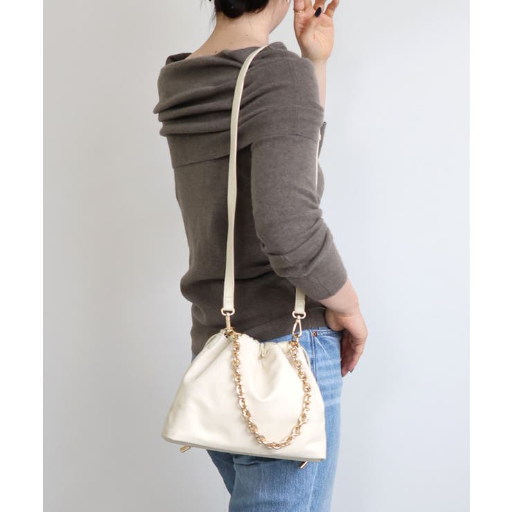 チェーンハンドル巾着ショルダーバッグ | TRYSIL | 詳細画像4 