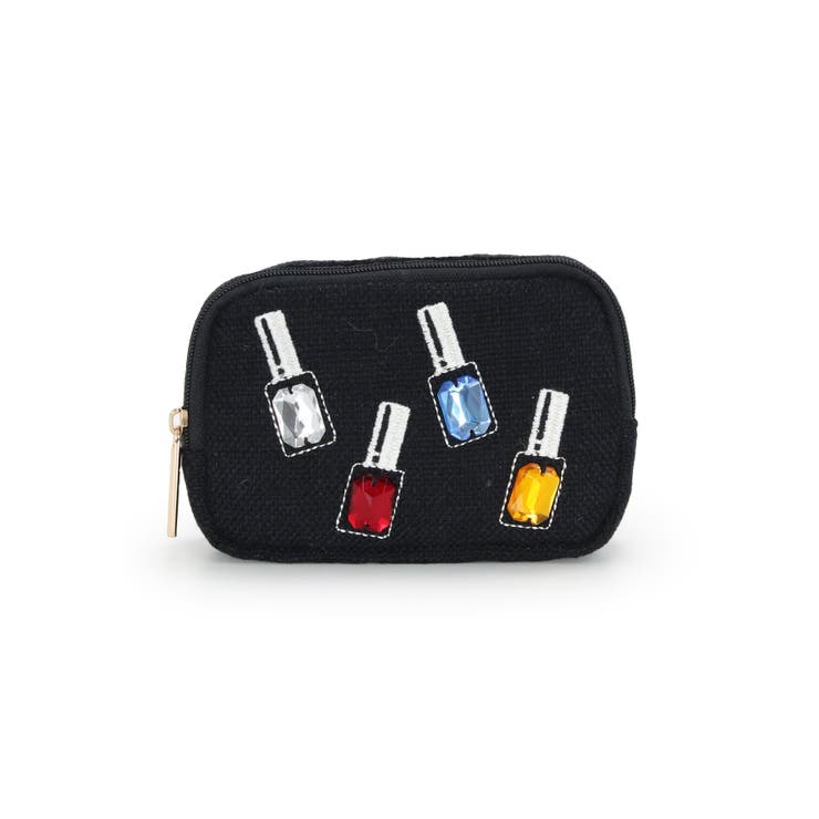 ブラック | ネイル刺繍ミニポーチ | TRYSIL
