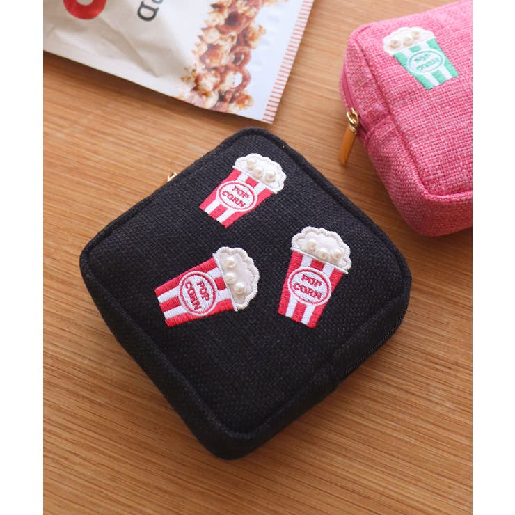ポップコーン刺繍スクエアポーチ | TRYSIL | 詳細画像3 