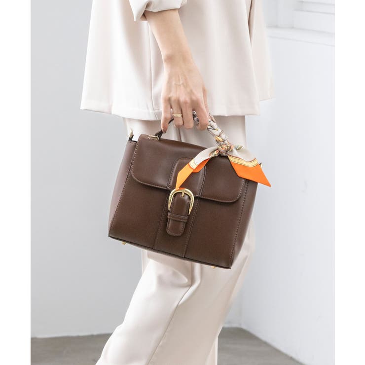 ブラウン | 【オールシーズン/オケージョン/2way】スカーフ付き2wayハンドバッグ | TRYSIL
