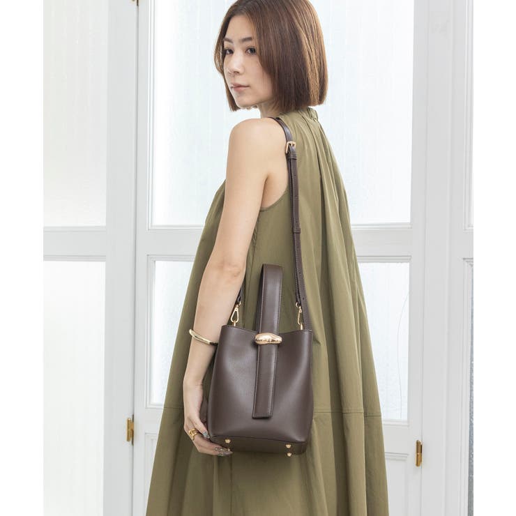 ダークブラウン | 【オールシーズン ミディアムサイズ 2way】ニュアンスパーツワンハンドルショル… | TRYSIL