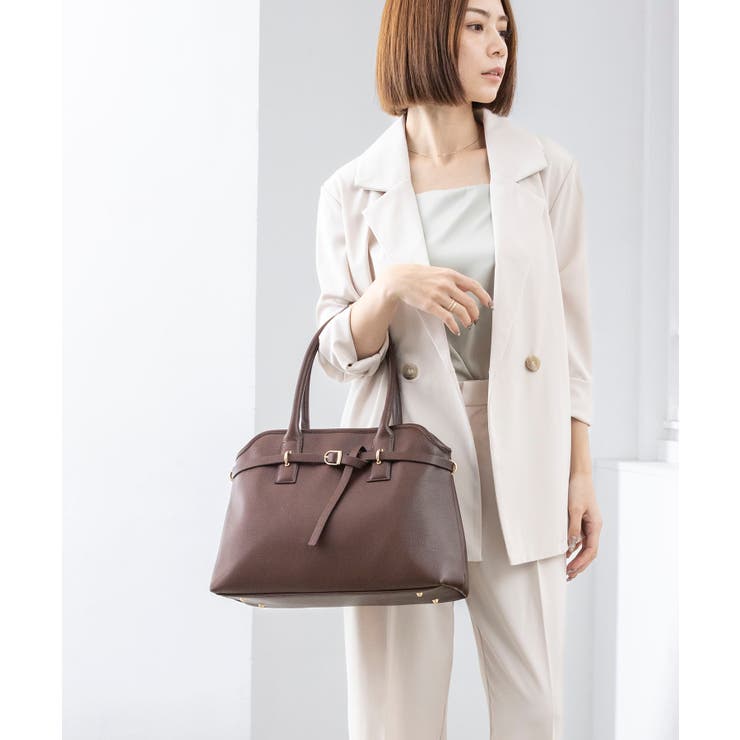 【オールシーズン/A4/通勤通学】ベルトデザイン横型A4トートバッグ | TRYSIL | 詳細画像11 