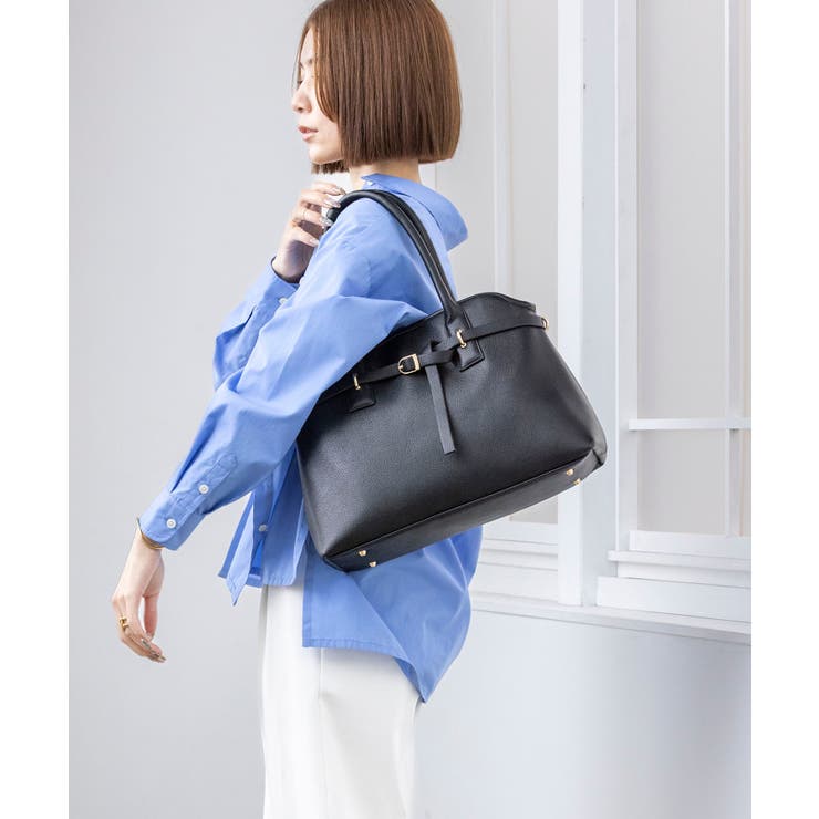 【オールシーズン/A4/通勤通学】ベルトデザイン横型A4トートバッグ | TRYSIL | 詳細画像3 