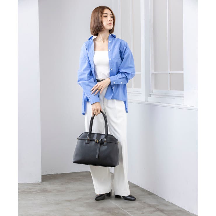 【オールシーズン/A4/通勤通学】ベルトデザイン横型A4トートバッグ | TRYSIL | 詳細画像4 