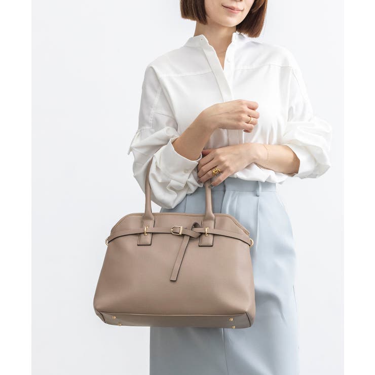 【オールシーズン/A4/通勤通学】ベルトデザイン横型A4トートバッグ | TRYSIL | 詳細画像6 