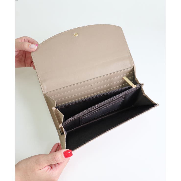 【本革/収納力/プレゼント】CAMELLIA / 牛革ニュアンスパーツ長財布 | TRYSIL | 詳細画像7 