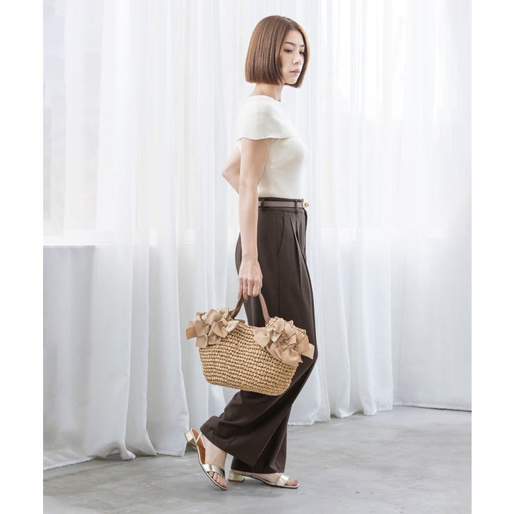 【デイリー/カゴバッグ/ミディアムサイズ】サイドリボンペーパートートバッグ | TRYSIL | 詳細画像11 