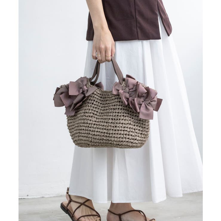 【デイリー/カゴバッグ/ミディアムサイズ】サイドリボンペーパートートバッグ | TRYSIL | 詳細画像13 