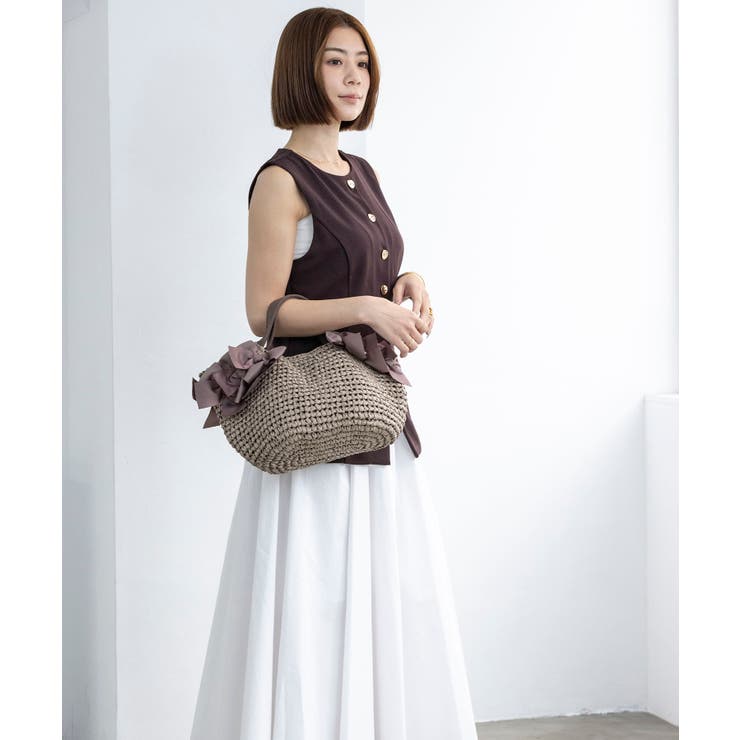 【デイリー/カゴバッグ/ミディアムサイズ】サイドリボンペーパートートバッグ | TRYSIL | 詳細画像16 