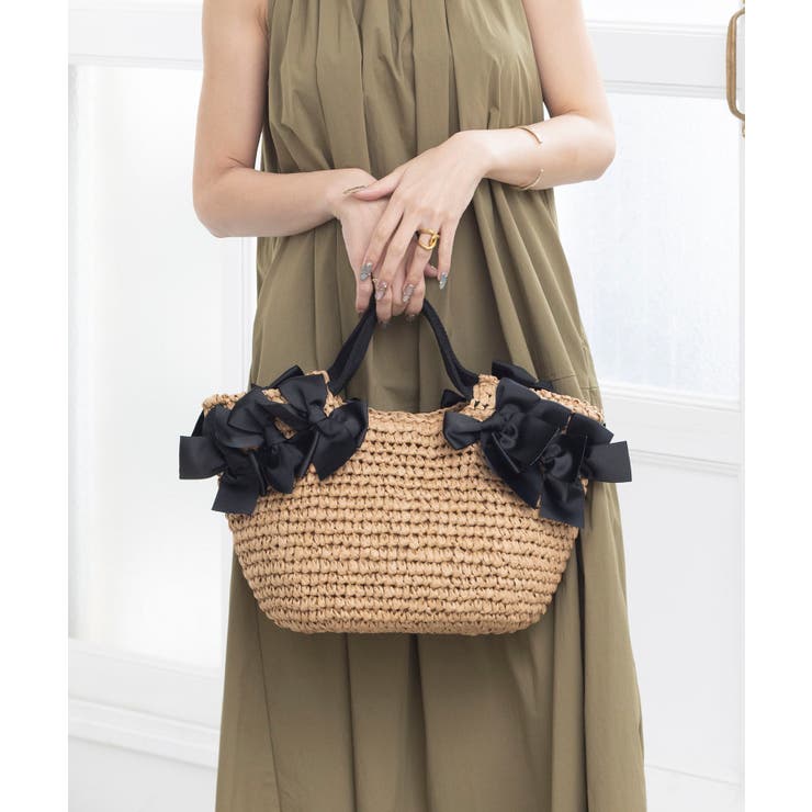 【デイリー/カゴバッグ/ミディアムサイズ】サイドリボンペーパートートバッグ | TRYSIL | 詳細画像2 