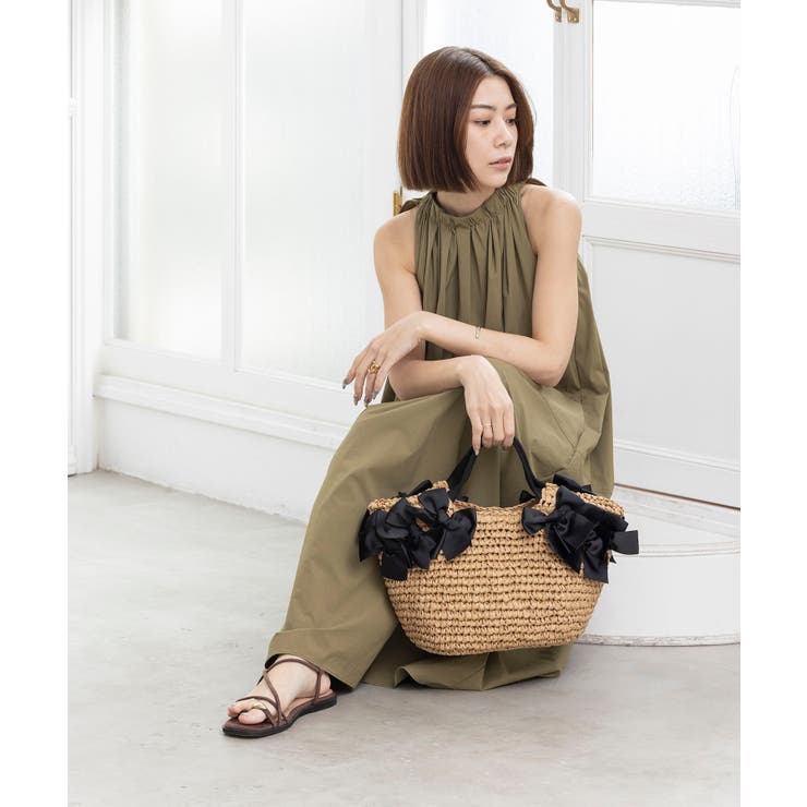 【デイリー/カゴバッグ/ミディアムサイズ】サイドリボンペーパートートバッグ | TRYSIL | 詳細画像5 