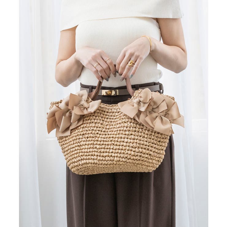 【デイリー/カゴバッグ/ミディアムサイズ】サイドリボンペーパートートバッグ | TRYSIL | 詳細画像8 