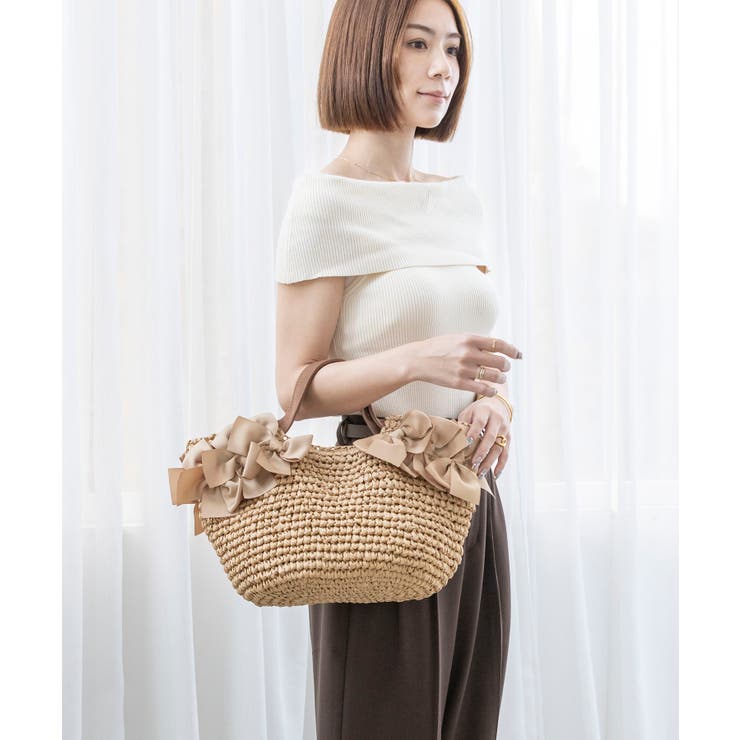 【デイリー/カゴバッグ/ミディアムサイズ】サイドリボンペーパートートバッグ | TRYSIL | 詳細画像9 