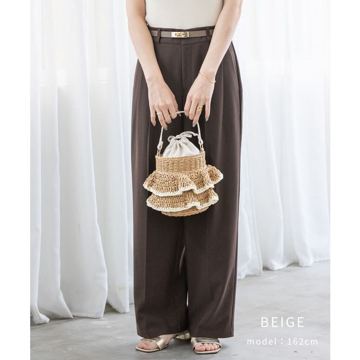 【デイリー/カゴバッグ/コンパクト】フリル2wayかごバッグ | TRYSIL | 詳細画像10 