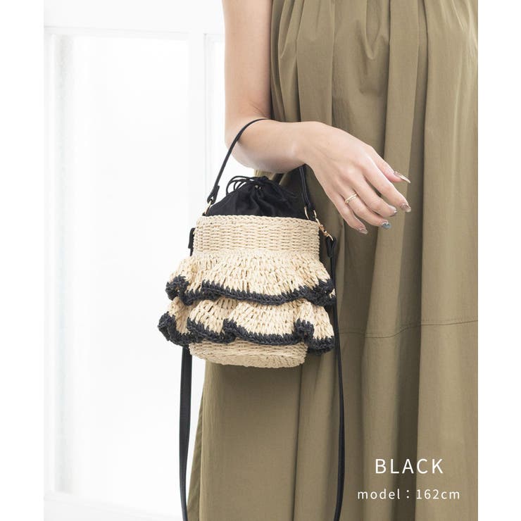 【デイリー/カゴバッグ/コンパクト】フリル2wayかごバッグ | TRYSIL | 詳細画像2 