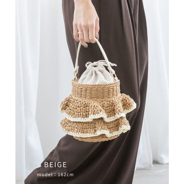 【デイリー/カゴバッグ/コンパクト】フリル2wayかごバッグ | TRYSIL | 詳細画像8 