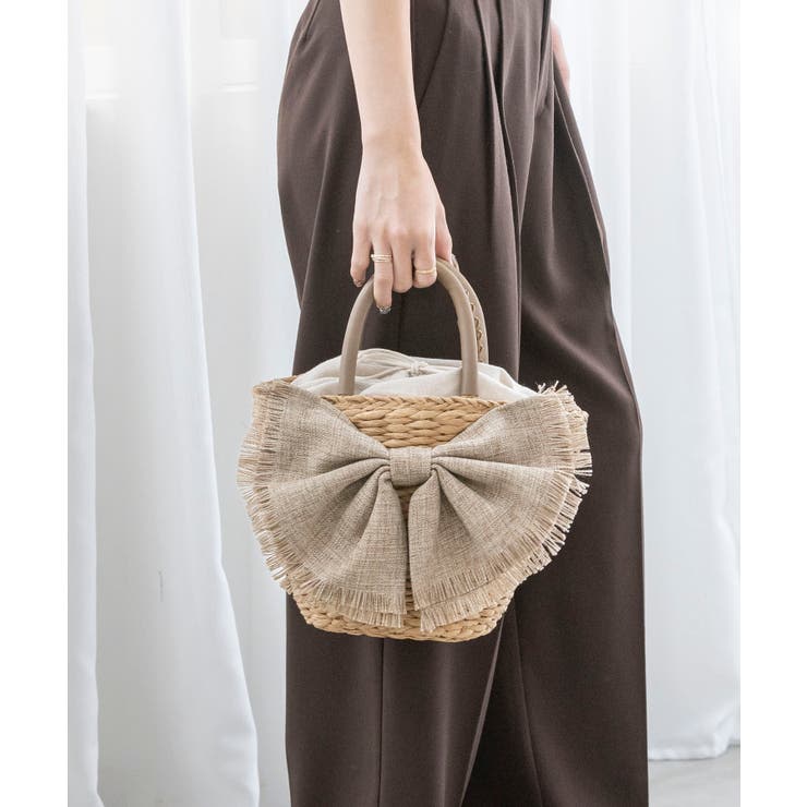 【デイリー/カゴバッグ/ミディアムサイズ】リボンかごバッグ | TRYSIL | 詳細画像8 