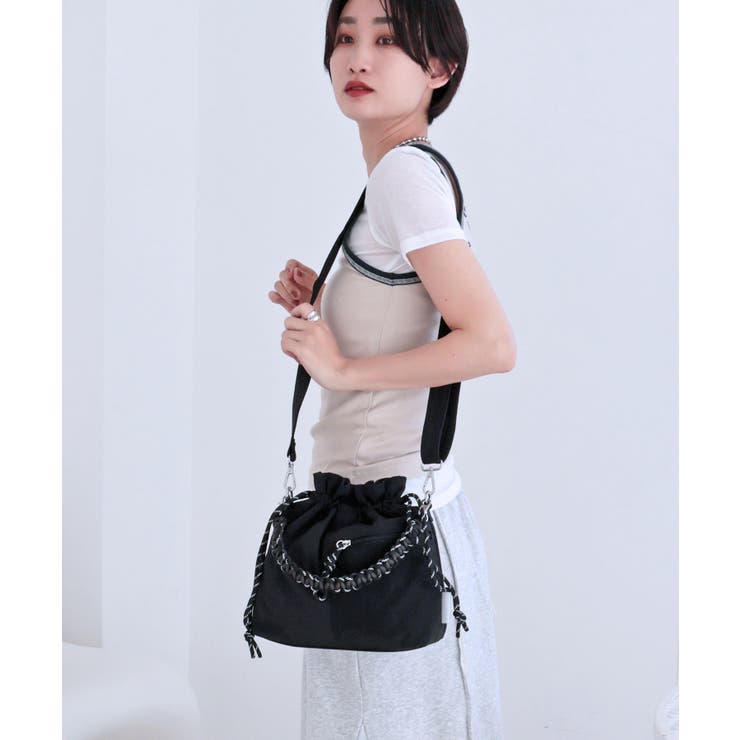 【ミディアムサイズ レジャー オールシーズン】パラコードハンドル2way巾着バッ… | TRYSIL | 詳細画像6 