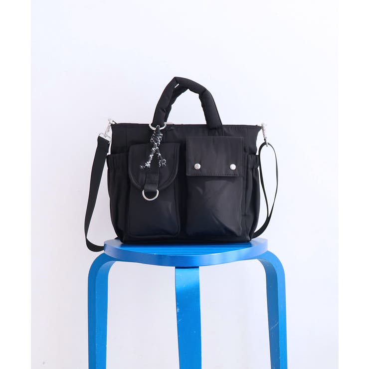 ブラック | 【2way/デイリー/オールシーズン】マルチポケット2wayトートバッグ | TRYSIL