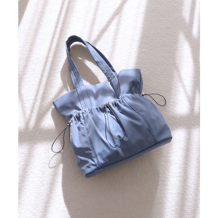 ブルー | ギャザーポケットトートバッグ | TRYSIL