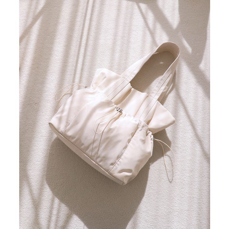 アイボリー | ギャザーポケットトートバッグ | TRYSIL