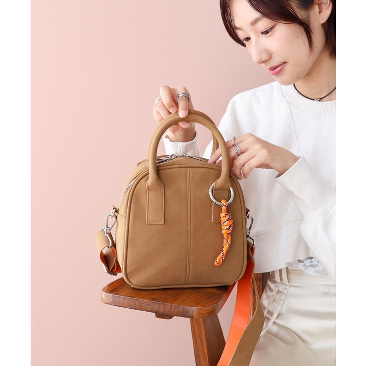 ブラウン | チャーム付きミニボストン | TRYSIL