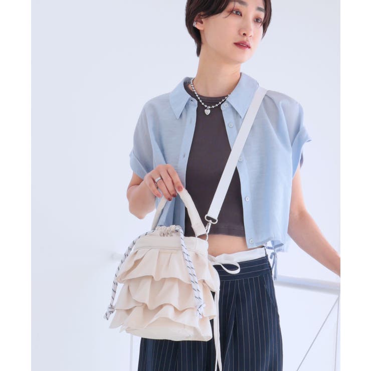 【2way/デイリー/オールシーズン】2wayフリル巾着バッグ | TRYSIL | 詳細画像11 