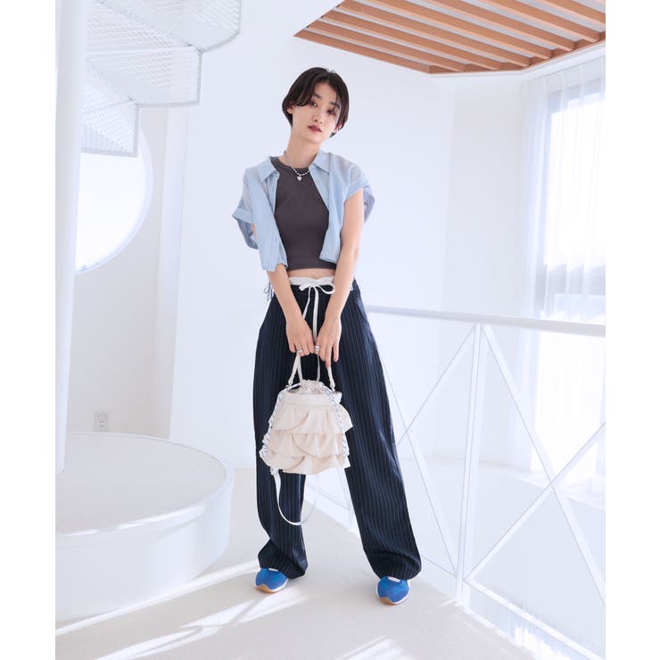 【2way/デイリー/オールシーズン】2wayフリル巾着バッグ | TRYSIL | 詳細画像12 