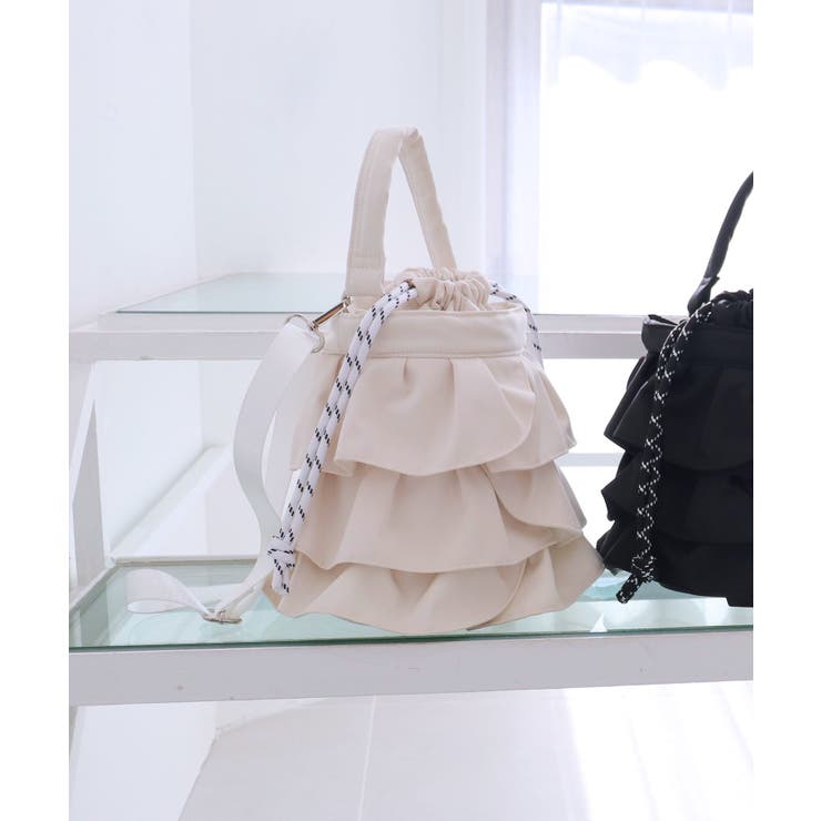 【2way/デイリー/オールシーズン】2wayフリル巾着バッグ | TRYSIL | 詳細画像13 