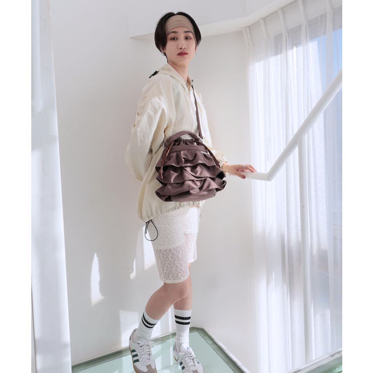 【2way/デイリー/オールシーズン】2wayフリル巾着バッグ | TRYSIL | 詳細画像4 