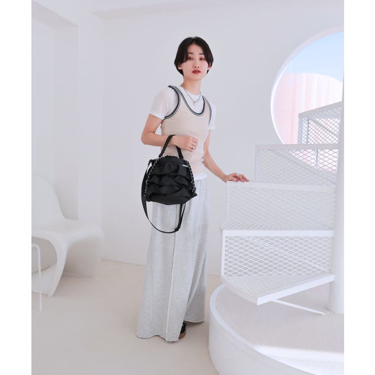 【2way/デイリー/オールシーズン】2wayフリル巾着バッグ | TRYSIL | 詳細画像7 