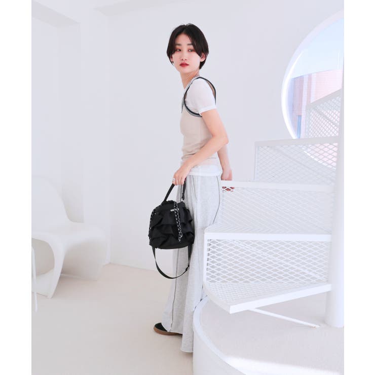 【2way/デイリー/オールシーズン】2wayフリル巾着バッグ | TRYSIL | 詳細画像8 