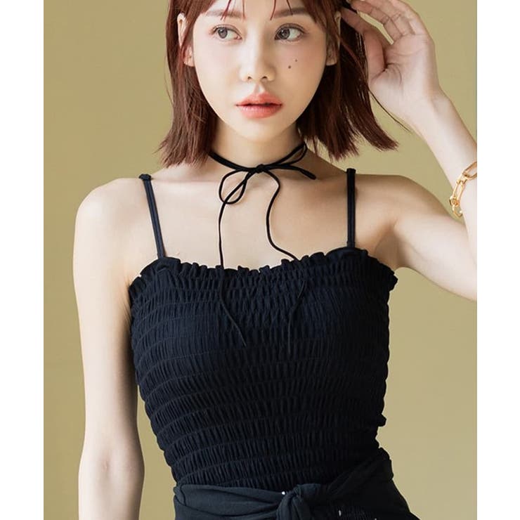 ブラック | 3WAYシャーリングブラトップ《BRAmone Fashion Glamorou… | tu-hacci 