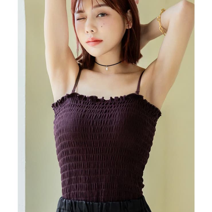 ブラウン | 3WAYシャーリングブラトップ《BRAmone Fashion Glamorou… | tu-hacci 