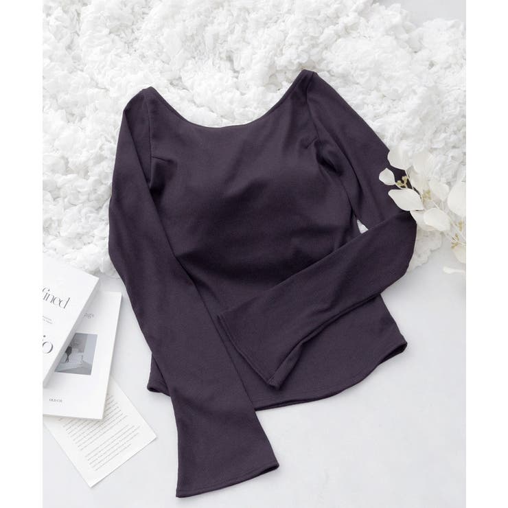 1.5倍盛りを叶えるリブ長袖ブラトップ 袖フレア 袖メロウ | tu-hacci  | 詳細画像23 