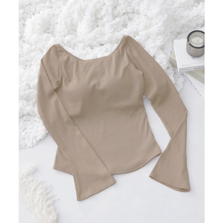 1.5倍盛りを叶えるリブ長袖ブラトップ 袖フレア 袖メロウ | tu-hacci  | 詳細画像24 