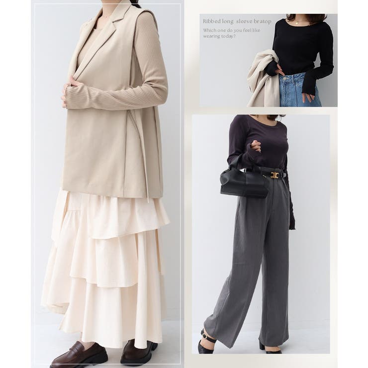 1.5倍盛りを叶えるリブ長袖ブラトップ 袖フレア 袖メロウ | tu-hacci  | 詳細画像16 