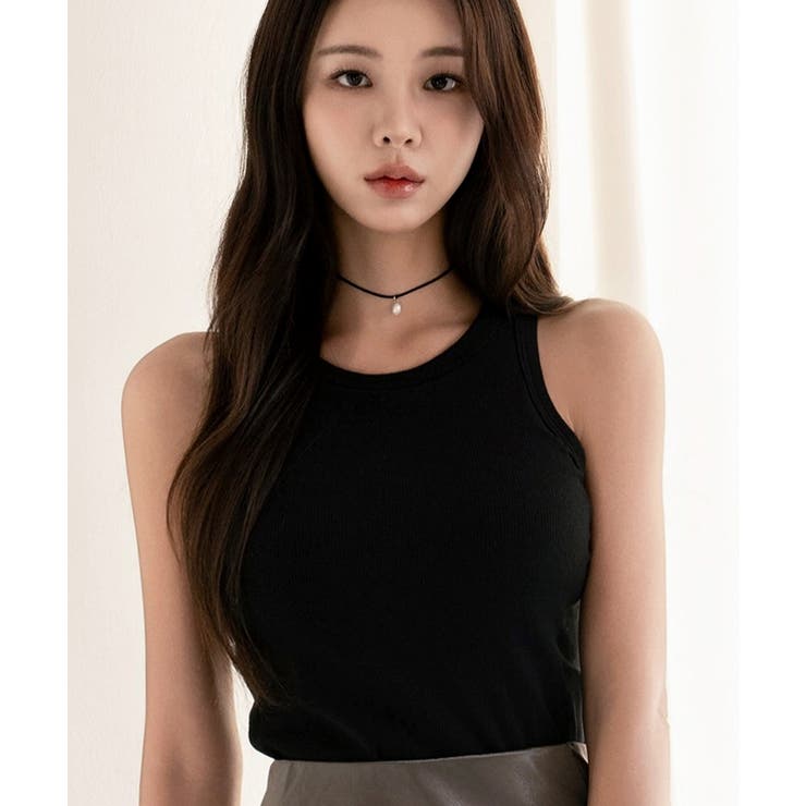 ブラック | 《楽盛りブラトップ》ブラモネ アメリカンスリーブリブタンクトップ | tu-hacci 