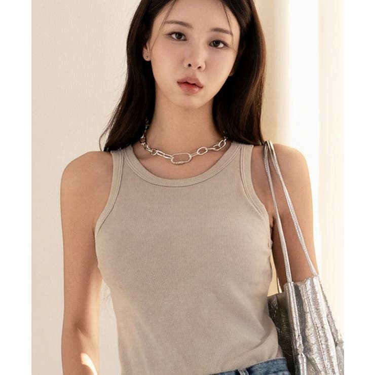 サンドベージュ | 《楽盛りブラトップ》ブラモネ アメリカンスリーブリブタンクトップ | tu-hacci 