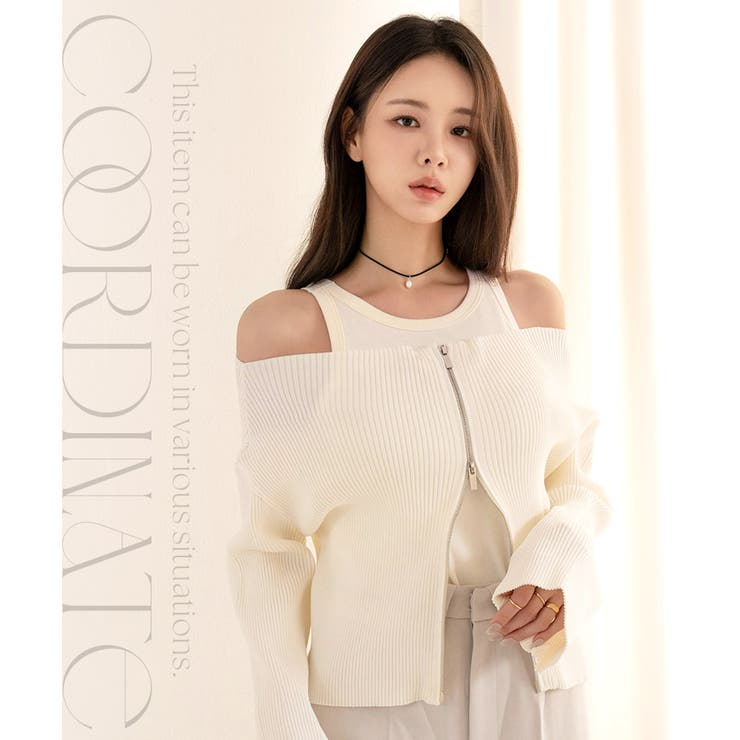 《楽盛りブラトップ》ブラモネ アメリカンスリーブリブタンクトップ | tu-hacci  | 詳細画像11 