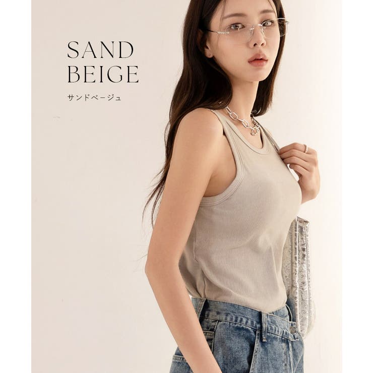 《楽盛りブラトップ》ブラモネ アメリカンスリーブリブタンクトップ | tu-hacci  | 詳細画像17 
