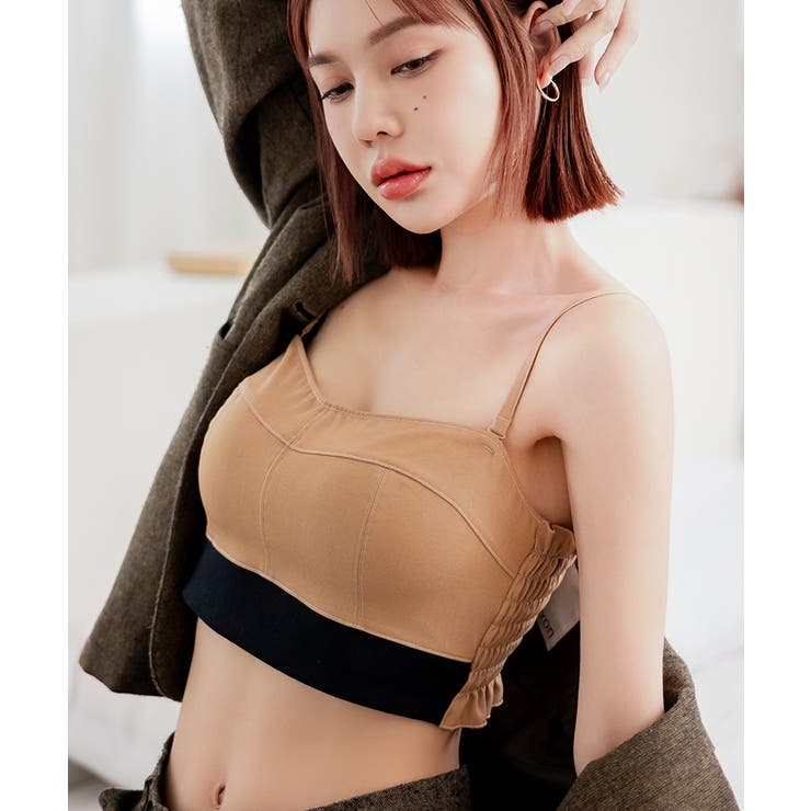 トープデニム/白ステッチ | チョーカー付きデニムハーフトップ《BRAmone Fashion Glamoro… | tu-hacci 