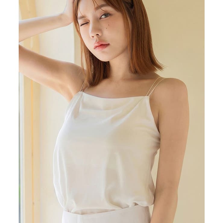 オフホワイト | 細ストラップ ブラトップ《BRAmone Fashion Glamorous》 | tu-hacci 
